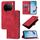 Custodia per telefono in pelle goffrata per vivo X100 Skin Feel (rossa)