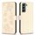 Per Samsung Galaxy S24 FE 5G Custodia per telefono in pelle goffrata a quattro foglie (oro) Per Samsung Galaxy S24 FE 5G Custodia per telefono in pelle goffrata a quattro foglie (oro)
