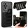 Custodia per telefono con borsa per carta da cucito modello mucca per Honor 200 Pro (nera)