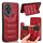 Custodia per telefono con borsa per carta da cucito modello mucca per Honor 200 Pro (rossa)