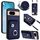 Per Google Pixel 8a Custodia per telefono con anello porta carte e cordino lungo (blu) Per Google Pixel 8a Custodia per telefono con anello porta carte e cordino lungo (blu)