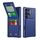 Per Samsung Galaxy S24 Ultra 5G Custodia per telefono in pelle con supporto verticale a ribalta (blu scuro)