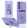 Custodia per telefono in silicone con porta carte magnetico scorrevole Camshield per Samsung Galaxy A52 4G / 5G (viola chiaro)