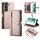 Per Samsung Galaxy S22+ 5G Custodia in pelle con cerniera e nove slot per schede (rosa) Per Samsung Galaxy S22+ 5G Custodia in pelle con cerniera e nove slot per schede (rosa)
