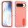 Per Google Pixel 9 Pro Custodia per telefono in silicone + PC robusto con supporto (trasparente + arancione)