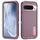 Per Google Pixel 9 Pro Custodia per telefono in silicone + PC robusto con supporto (viola+rosa)