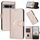 Per Google Pixel 7 Pro Custodia per telefono in pelle con fibbia a motivo triangolare (oro rosa)