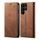 Per Samsung Galaxy S24 Ultra 5G Denim Texture Casual Style Custodia in Pelle Flip Orizzontale (Marrone)