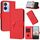 Per vivo Y56 Custodia per telefono in pelle con fibbia a motivo triangolare (rosso) Per vivo Y56 Custodia per telefono in pelle con fibbia a motivo triangolare (rosso)