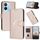 Per vivo Y56 Custodia per telefono in pelle con fibbia a motivo triangolare (oro rosa)