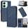 Per vivo Y78 Custodia per telefono in pelle con fibbia a motivo triangolare (blu reale)