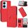 Per vivo Y78+ Custodia per telefono in pelle con fibbia a motivo triangolare (rosso) Per vivo Y78+ Custodia per telefono in pelle con fibbia a motivo triangolare (rosso)
