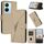 Per vivo Y78+ Custodia per telefono in pelle con fibbia a motivo triangolare (oro) Per vivo Y78+ Custodia per telefono in pelle con fibbia a motivo triangolare (oro)