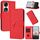 Custodia per telefono in pelle con fibbia a forma di triangolo per Honor 90 (rosso) Custodia per telefono in pelle con fibbia a forma di triangolo per Honor 90 (rosso)