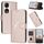 Custodia per telefono in pelle con fibbia a motivo triangolare per Honor 90 (oro rosa) Custodia per telefono in pelle con fibbia a motivo triangolare per Honor 90 (oro rosa)