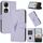 Custodia per telefono in pelle con fibbia a forma di triangolo per Honor 90 (viola chiaro) Custodia per telefono in pelle con fibbia a forma di triangolo per Honor 90 (viola chiaro)