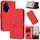 Per Honor 100 Pro Custodia per telefono in pelle con fibbia a motivo triangolare (rosso) Per Honor 100 Pro Custodia per telefono in pelle con fibbia a motivo triangolare (rosso)