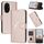 Per Honor 200 Pro Custodia per telefono in pelle con fibbia a triangolo globale (oro rosa) Per Honor 200 Pro Custodia per telefono in pelle con fibbia a triangolo globale (oro rosa)
