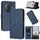 Custodia per telefono in pelle con fibbia a motivo triangolare per Honor Magic5 Pro (blu reale)