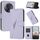 Custodia per telefono in pelle con fibbia a motivo triangolare per Honor Magic5 Pro (viola chiaro) Custodia per telefono in pelle con fibbia a motivo triangolare per Honor Magic5 Pro (viola chiaro)