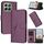 Per Honor X6a / X6b Custodia per telefono in pelle con fibbia a forma di triangolo globale (viola scuro)