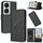 Per Honor X7b 5G Custodia in pelle con fibbia a motivo triangolare (nero)