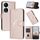 Per Honor X7b 5G Custodia in pelle con fibbia a motivo triangolare (oro rosa) Per Honor X7b 5G Custodia in pelle con fibbia a motivo triangolare (oro rosa)