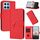 Per Honor X8 5G Custodia per telefono in pelle con fibbia a motivo triangolare (rosso)
