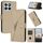 Custodia per telefono in pelle con fibbia a triangolo per Honor X8b (oro)