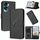 Per Honor X50i / Honor 90 Lite Custodia in pelle con fibbia a motivo triangolare (nero)