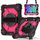 Per iPad mini 2024 / mini 6 Custodia per tablet PC ibrida in silicone con robot a colori contrastanti (nero rosa rosso)
