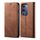 Per vivo Y19s 4G Custodia in pelle con texture denim (marrone)