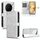 Per vivo X200 5G Custodia in pelle con trama a nido d'ape (argento)