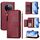 Per vivo Y300 Pro Multi-Card Slots Zipper Wallet Custodia in pelle per telefono (rosso scuro)