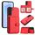 Per Samsung Galaxy S22+ 5G Button Card Bag RFID Custodia antifurto per telefono (rosso)