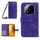 Per Redmi Note 14 Pro+ 5G Custodia in pelle con stampa a fiore di sole e cordino (viola scuro) Per Redmi Note 14 Pro+ 5G Custodia in pelle con stampa a fiore di sole e cordino (viola scuro)