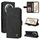 Per Honor X9c / Magic7 Lite Custodia in pelle con bottoni in metallo Life Tree (nero)