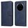 Custodia per telefono in pelle con texture di vitello classica per Honor Magic7 Pro (blu)