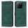 Custodia per telefono in pelle con motivo a strisce per Honor X5b con cordino (verde)
