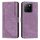 Custodia in pelle con motivo a strisce per Honor X5b con cordino (viola)