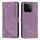 Custodia per telefono in pelle con motivo a strisce per Honor X7c con cordino (viola) Custodia per telefono in pelle con motivo a strisce per Honor X7c con cordino (viola)