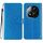 Per Redmi Note 14 Pro+ 5G Custodia in pelle con glitter (blu)