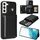Per Samsung Galaxy S22+ 5G Custodia per telefono con tre scomparti per carte di credito e cordino lungo (nero) Per Samsung Galaxy S22+ 5G Custodia per telefono con tre scomparti per carte di credito e cordino lungo (nero)