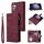 Per Samsung Galaxy S25 5G Custodia per telefono in pelle con cerniera smerigliata multifunzionale (rosso vino)
