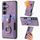 Per Samsung Galaxy S25 5G Custodia per telefono con portafoglio e anello in pelle retrò (viola) Per Samsung Galaxy S25 5G Custodia per telefono con portafoglio e anello in pelle retrò (viola)