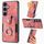 Per Samsung Galaxy S25+ 5G Custodia per telefono con portafoglio e anello in pelle retrò (rosa) Per Samsung Galaxy S25+ 5G Custodia per telefono con portafoglio e anello in pelle retrò (rosa)