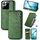 Per Xiaomi 15 Custodia per telefono in pelle magnetica pressata a griglia cubica (verde) Per Xiaomi 15 Custodia per telefono in pelle magnetica pressata a griglia cubica (verde)