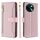 Per vivo Y38 5G / T3x Global Sheep Texture Portafoglio a tracolla con cerniera Custodia per telefono in pelle (rosa)