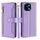 Per vivo Y28 4G Sheep Texture Portafoglio a tracolla con cerniera Custodia per telefono in pelle (viola)