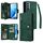Per OnePlus Nord 200 5G Rivet Buckle 9 carte Custodia in pelle a tre pieghe per telefono (verde) Per OnePlus Nord 200 5G Rivet Buckle 9 carte Custodia in pelle a tre pieghe per telefono (verde)